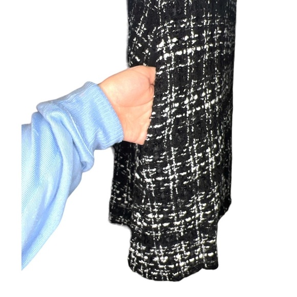 NWT ✨ DESIGNER Black & white tweed cut-out sleeveless mini dress size S - Picture 4 of 5